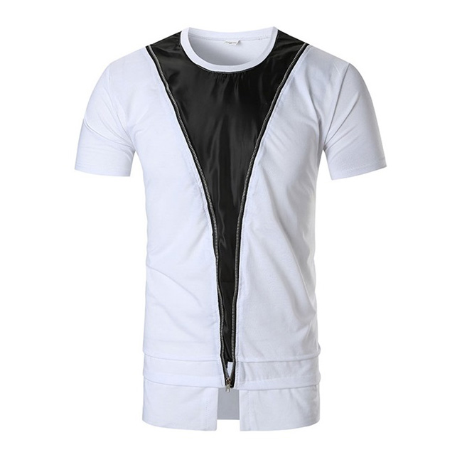 White Black Patchwork T-Shirt